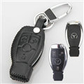 Elegant Genuine Leather Auto Key Bags Smart for Benz E260L - Black