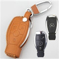 Elegant Genuine Leather Auto Key Bags Smart for Benz E260L - Yellow