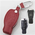 Elegant Genuine Leather Auto Key Bags Smart for Benz E300L - Red