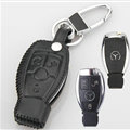 Elegant Genuine Leather Auto Key Bags Smart for Benz E350 - Black