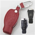 Elegant Genuine Leather Auto Key Bags Smart for Benz E350 - Red