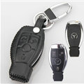 Elegant Genuine Leather Auto Key Bags Smart for Benz E400 - Black