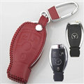 Elegant Genuine Leather Auto Key Bags Smart for Benz E400 - Red