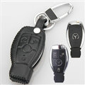 Elegant Genuine Leather Auto Key Bags Smart for Benz E400L - Black