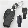 Elegant Genuine Leather Auto Key Bags Smart for Benz GL350 - Black