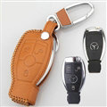Elegant Genuine Leather Auto Key Bags Smart for Benz GL350 - Yellow