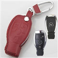 Elegant Genuine Leather Auto Key Bags Smart for Benz S400L - Red