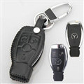 Elegant Genuine Leather Auto Key Bags Smart for Benz SLK200 - Black
