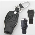 Elegant Genuine Leather Auto Key Bags Smart for Benz SLK350 - Black