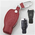 Elegant Genuine Leather Auto Key Bags Smart for Benz SLK55 AMG - Red