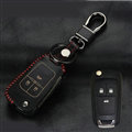 Fashion Genuine Leather Crocodile Grain Auto Key Bags Fold for Chevrolet Aveo - Black Red