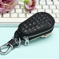 Luxurious Universal Sheep Crystal Genuine Leather Auto Key Bags Key Chain - Black
