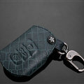 Luxury Genuine Leather Crocodile Grain Auto Key Bags Fold for Audi A3 - Blue