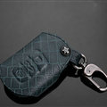 Luxury Genuine Leather Crocodile Grain Auto Key Bags Fold for Audi Q3 - Blue