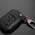 Luxury Genuine Leather Crocodile Grain Auto Key Bags Fold for Audi Q7 - Black