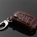 Luxury Genuine Leather Crocodile Grain Auto Key Bags Fold for Audi Q7 - Brown