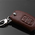 Luxury Genuine Leather Crocodile Grain Auto Key Bags Large Smart for Audi A7 - Brown
