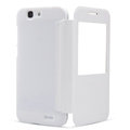 Nillkin Sparkle Flip Leather Case Book Holster Covers for Huawei Ascend G7 - White