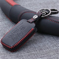 Personalized Genuine Leather Auto Key Bags Smart for Land Rover Discovery4 - Black Red