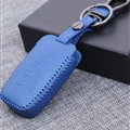 Personalized Genuine Leather Auto Key Bags Smart for Land Rover Freelander2 - Blue