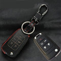 Personalized Genuine Leather Crocodile Grain Auto Key Bags Fold for Buick GL8 - Black Red