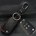 Personalized Genuine Leather Crocodile Grain Auto Key Bags Fold for Buick Lacrosse - Black Red