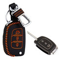Personalized Genuine Leather Crocodile Grain Auto Key Bags Fold for Hyundai Sonata - Orange