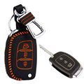 Personalized Genuine Leather Crocodile Grain Auto Key Bags Fold for Hyundai ix35 - Orange