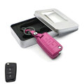 Personalized Genuine Leather Crocodile Grain Auto Key Bags Fold for Volkswagen Golf - Pink