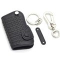 Personalized Genuine Leather Small Hole Crocodile Grain Auto Key Bags Smart for Audi A5 - Black
