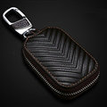 Personalized Universal Genuine Leather Crocodile Grain Auto Key Bags - Brown