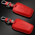 Simple Genuine Leather Auto Key Bags Smart for BMW 318i - Red