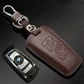 Simple Genuine Leather Auto Key Bags Smart for BMW 320i - Brown