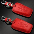 Simple Genuine Leather Auto Key Bags Smart for BMW 320i - Red