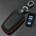 Simple Genuine Leather Auto Key Bags Smart for BMW 330Ci - Black Red