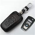 Simple Genuine Leather Auto Key Bags Smart for BMW 330Ci - Black
