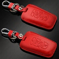 Simple Genuine Leather Auto Key Bags Smart for BMW 520i - Red