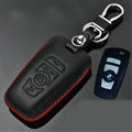 Simple Genuine Leather Auto Key Bags Smart for BMW 523Li - Black Red