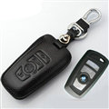 Simple Genuine Leather Auto Key Bags Smart for BMW 523Li - Black