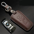 Simple Genuine Leather Auto Key Bags Smart for BMW 523i - Brown