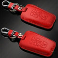 Simple Genuine Leather Auto Key Bags Smart for BMW 523i - Red