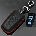 Simple Genuine Leather Auto Key Bags Smart for BMW 525Li - Black Red
