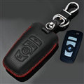 Simple Genuine Leather Auto Key Bags Smart for BMW 530Li - Black Red