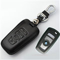 Simple Genuine Leather Auto Key Bags Smart for BMW 530Li - Black