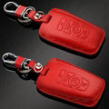 Simple Genuine Leather Auto Key Bags Smart for BMW 530Li - Red