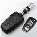 Simple Genuine Leather Auto Key Bags Smart for BMW 530i - Black