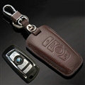 Simple Genuine Leather Auto Key Bags Smart for BMW 545i - Brown