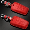 Simple Genuine Leather Auto Key Bags Smart for BMW 740Li - Red