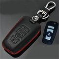 Simple Genuine Leather Auto Key Bags Smart for BMW 745Li - Black Red