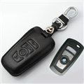 Simple Genuine Leather Auto Key Bags Smart for BMW 745Li - Black